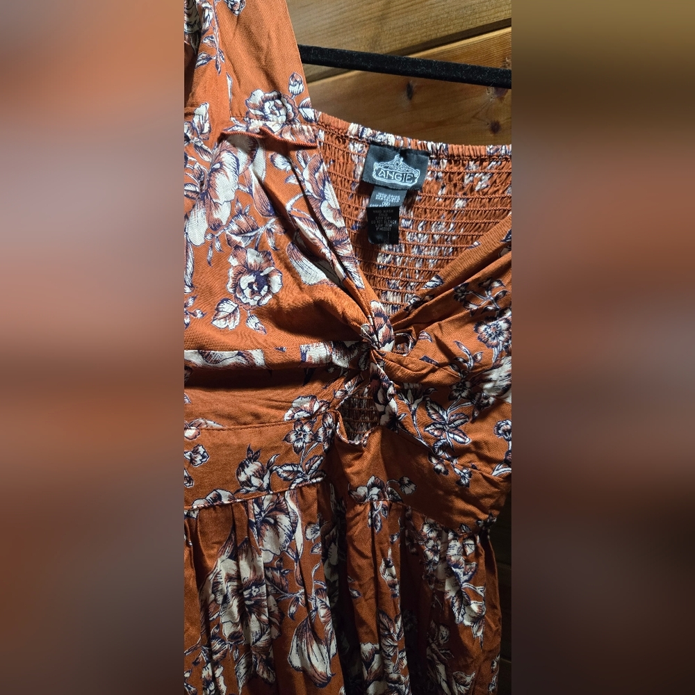 Angie Rust Floral Midi Dress P2p 13. 0052 - Picture 2 of 4